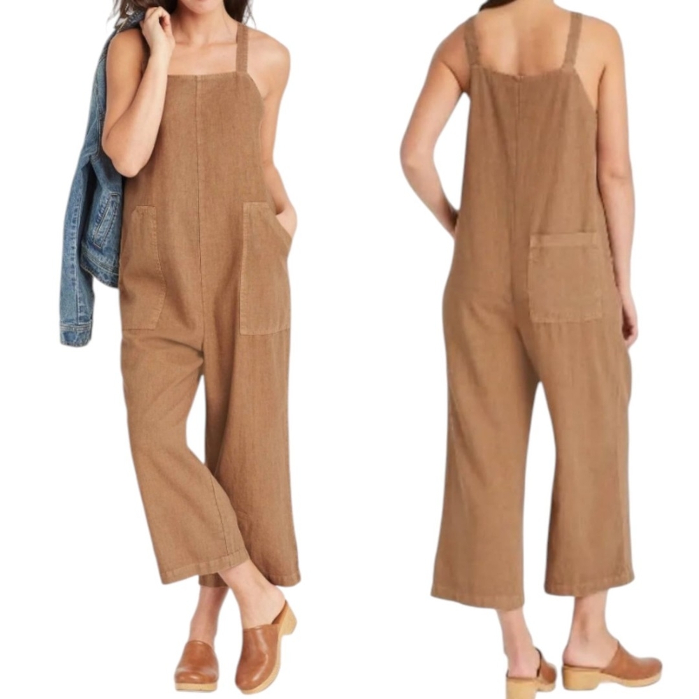 Brown Cotton Overalls